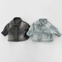 Jackets 2024 Spring In Kids Baby Girls Boys Fashion Clothes Children Denim Water-washing Single-breasted Top Toddler Coat Jacket