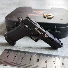 Gun Toys 1 3 Shell Ejection G34 TTI PIT VIPER Alloy Empire G17 Assembly Toy Gun Model Keychain Weapon Mini Pistol Christmas Gift T240309