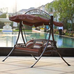 Camp Furniture Herringbone Luxury Rattan Swing Hanging Chair Outdoor Leisure Seat Blue Villa Courtyard Balcony