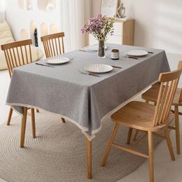 Table Cloth 1PC Ins-style Cotton Linen Tablecloth Waterproof Oil-proof Wash-free Light Luxury High-grade Tea