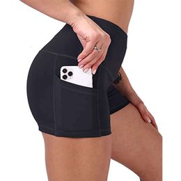 Yoga Pants with pockets New Tight Split Pocket Yoga Pants Honey Peach Hip Fitness High Waist Yoga Shorts for Women Designer women's sports pants 7S83