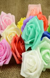7cm Artificial Foam Roses Flowers For Home Wedding Decoration Scrapbooking PE Flower Heads Kissing Balls Multi Color G575752371