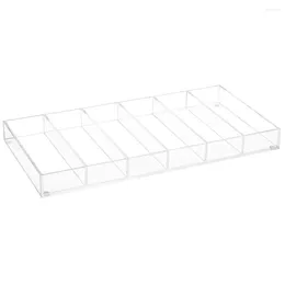 Decorative Plates Transparent Acrylic 6-compartment Sunglasses Storage Display Tray Eyeglasses Case Holder Organiser Shelf Rack Frame