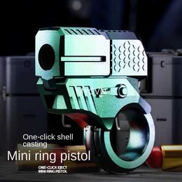 Gun Toys Decompression Shell Ejected Gold Finger Mini Alloy Toy Pistol Blowback Zinc Alloy Soft Bullet Gun Small Toy Birthday Gift T240309