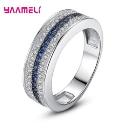 Cluster Rings Trendy Blue Topaz 925 Sterling Silver Woman Men S925 Ring Gemstone Pink Sapphire Party Jewelry Bague273e