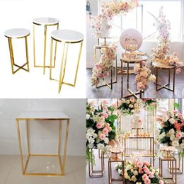 Luxury Fashion Wedding Reception Flower Garland Plinth Table Decoration Birthday Party Cake Food Stand Dessert Rack Holder Column 2755