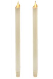 Ksperway Flameless Moving Wick LED Taper Candles Real Wax with Timer and Remote for Home Decoration Set of 2 T2006016517121
