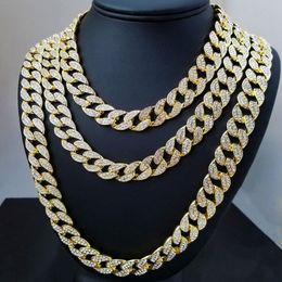 Iced Out Miami Cuban Link Chain Gold Silver Men Hip Hop Necklace Jewellery 16Inch 18Inch 20Inch 22Inch 24Inch 26Inch 28Inch 30Inch250B