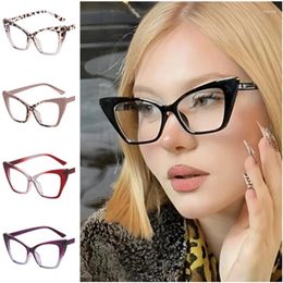 Sunglasses Anti-Blue Light Glasses Unisex Cat Eye Optical Eyewear Gradient Colour Frame Spectacles Retro Eyeglasses Simplity Ornamental