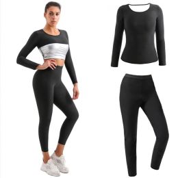 Capris Sauna Suits Women Slimming Workout Sauna Pants Waist Trainer Vest Body Shaper Shirt Fiess Leggings Tank Tops Control Shapewear