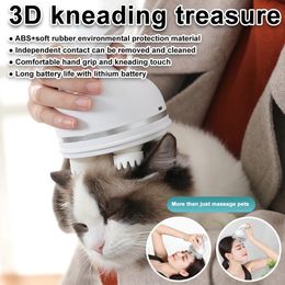 3 Modes Handheld Rechargeable Massager Electric Scalp Muscle Head Scratcher Massager for Dogs Pet Supplies Gifts 240307