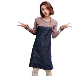 Whole 10 Piece Adjustable Denim Jean Aprons with 3 Pockets for Women Men Chef Barista Bartender Painter in Cooking Kitchen Bis6438072