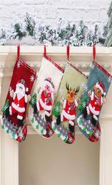 large Christmas Hanging Socks Cute Candy Gift bag snowman santa claus deer bear Stocking Tree Decor Pendan6025084