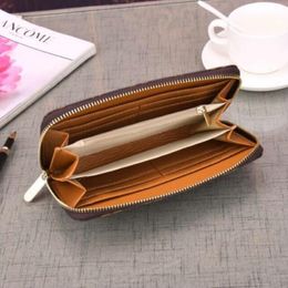 Fashion mens women designer clutch wallet pu leather wallet single zipper wallets lady ladies long classical purse card 60017223c