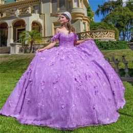 Charming Off Shoulder Purple Sequins Beaded Quinceanera Dresses Sweet 16 Dress vestidos de 15 a os 2021 Lavender285w