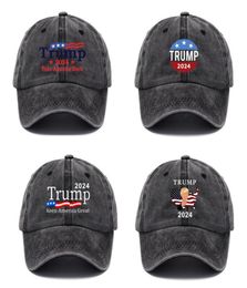 2024 Trump Ball Caps Summer Donald Baseball Hat Election Washed Cotton Net Ponytail Cap Hats Adjustable Sports Jogging Outdoor Bea6058531