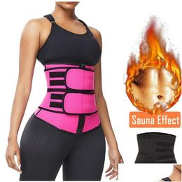 Waist Support S-Xxxl Plus Size Waist Trainer Belt Women High Sweat Shaper Thigh Trimmers Adjustable Drop Delivery Sports Outdoors Athl Dhryv