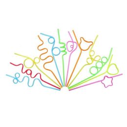 Children's curly party straws crazy party straw curling novel straws for bag fillings 36 pieces197N