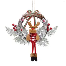 Decorative Flowers Christmas Santa Berry Garland Multifunctional Snowman Hanging Artificial Festival Theme For Holiday Indoor Outdoor Decor