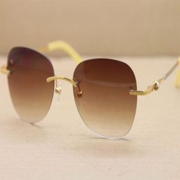 High quality Fashion Rimless 6725358 SunGlasses outdoors driving glasses Frame C Decoration gold frame Eyewear Size58-20-140mm226b