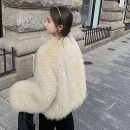 Herringbone Cardigan Style Car Strip Fox Jacket For Women In Winter Whole Fur Fur, Internet Red Big Head Flower 377416