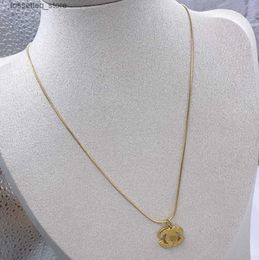 Pendant Necklaces 45cm luxury designer matte gold thick letter pendant choker necklace elegant 18K 316L stainless steel C engrave chain Fashion Jewellery