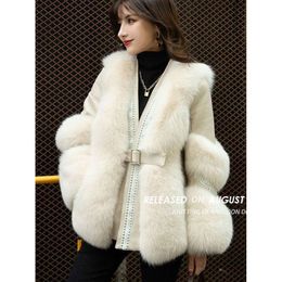 2023 Winter New Haining Fox Hair Coat Women's Integrated Imitation Fur Top Small Fragrant Youth Style 151438