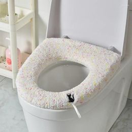 Toilet Seat Covers Cover Plush Soft Warm Autumn And Winter Fashion Home Bathroom Accessories Universal Portable Not Dirty Hands