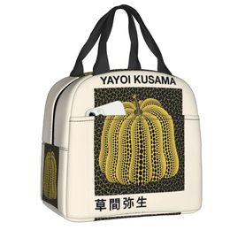 Yayoi Kusama Pumkin Forever Insulated Lunch Bag for Camping Travel Abstract Art Portable Cooler Thermal Box Women Kids 240226