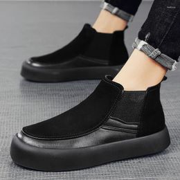 Boots Winter Men Boot Platform Solid High Quality Shoes Warm Fur Plush Ankle Comfortable Cool Casual Slip-On Outdoor Male