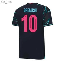 Soccer Jerseys Soccer Jerseys GREALISH FODEN 2024 MANS CITIES Football T Shirt DOKU ALVAREZ Fans Player Men Kids Kit Sets UniformsH240309