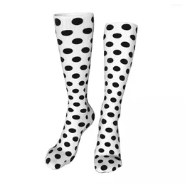 Men's Socks Black Polka Dots Novelty Ankle Unisex Mid-Calf Thick Knit Soft Casual