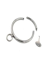 Super 12CM Thick Stainless Steel Collar Neck Ring Necklet Restraint Locking Adult BDSM Sex Games Toy For Male Female3641506