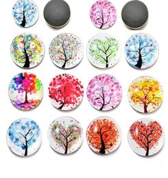 Tree of Life Fridge Magnet Magnetic Time Gem glass Refrigerator Magnets Sticker Colourful Plant Home Decor Fridge Magnets1055147