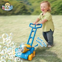 Gun Toys Automatic Lawn Mower Bubble Machine Weeder Shape Blower Baby Activity Walker for Outdoor Toys For Kid Childrens Day Gift Boys T240314