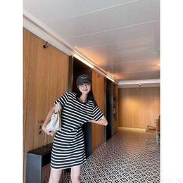 designer P Family 23 Summer New Casual Lazy Triangle Stripe Slimming Dress GYEF