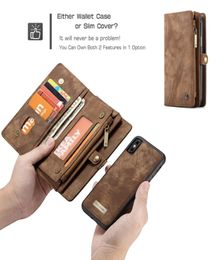 Caseme Magnetic Leather Wallet Case Zipper Detachable Removable Cover For iphone 13 12 11 Pro Max XS XR 8 7 6S Plus7271971