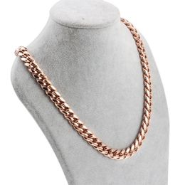 Chains Men's Curb Cuban Necklace Chain Rose Gold Stainless Steel Necklaces Accesories For Men Women Punk Fashion Jewellery Cust255f