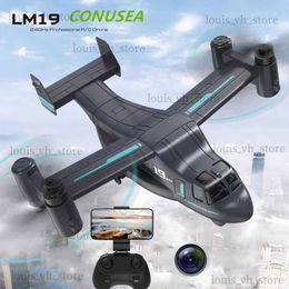 Electric/RC Aircraft LM19 Camera Drone 480P Wifi Fpv Drones Rc Dro Remote Control Helicopter Land Air Model Quadcopter Rc Plane Min Ufo Toys for Boys T240309