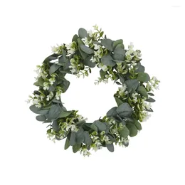 Decorative Flowers Imitation Eucalyptus Leaves Garland Wall Hanging Decoration For Home Store Festival Wedding