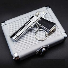 Gun Toys 1 3 Desert Eagle Pistol Keychain Model Assembly Disassembly Toy Gun Miniature Alloy Pistola Collection Pendant For Adult Kids T240309