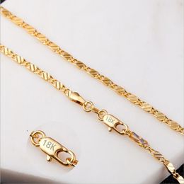 SMTCAT 2MM Slim Women Men 585 Gold Color Necklace Colar de Ouro Link Chains 16 18 20 22 24 Factory J261E