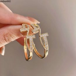 Return to the Ancients Earrings Designer Jewellery for Women 925 Sterling Silver Hoop Stud Fashion Gold Colour Rhinestone Crystal Party Weddings Gift Ly8v