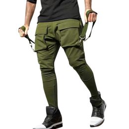 Pants Man Harem Y2k Tactical Military Cargo Pants Overalls Trousers Zipper Large Pocket Solid Color Sports Overalls Pant Gift Sock