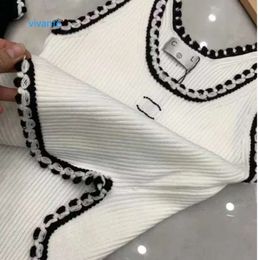 Anagram-embroidered Women Tanks Camis cotton-blend tank tops Two C letters Designer Skirts Yoga Suit CHANNEL Dress bra Vest Ladies solid Vintage T Shirt Femme355