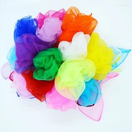 Scarves Summer Small Squares Solid Colour Scarf Girl Women Dance Performance Neckerchief Candy Shawl Hair