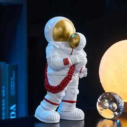 Decorative Objects Figurines Home Decor Modern Living Room Desk Decoration Accessories Simple Father and Son Astronaut Figurine Cute Resin Furnishing Crafts T240