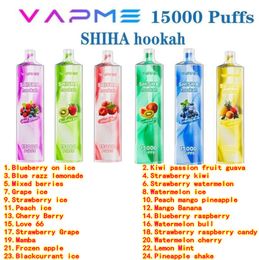 2024 new VAPME SHISHA 15000 15K Puffs Disposable vapes E-cigarettes 24 Flavours 650 MAh Battery 24Ml Prefilled Pod Vapour Kit Airflow Control VS JNR 12000 crystal 7000