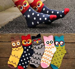 Autumn Winter Fashion Socks New Women Cute Owl Print Socks Casual Women Girls Socks 2016 Drop HJIA10296214663