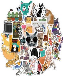 50pcsSet Cute Cats Stickers For Suitcase Skateboard Laptop Cell Phone Motorcycle Bicycle Car Accessories Mixed DIY Funny Stickers8346166